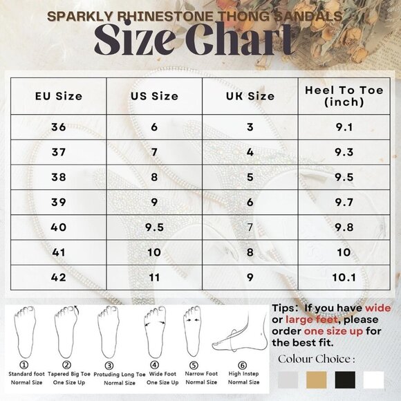 SheSole Women Sparkly Rhinestone Flat Sandals Dressy Summer Bridal Wedding Shoes - Picture 7 of 9